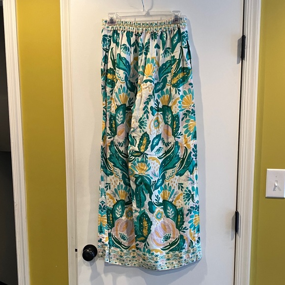 Ranna Gill Anthropologie printed wide leg linen blend pull on pants - Picture 4 of 10